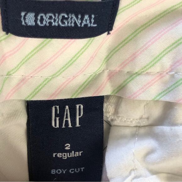 Gap Original White Khaki Original Boy Cut Wide Leg Distressed Trouser Style Pant - Picture 10 of 16